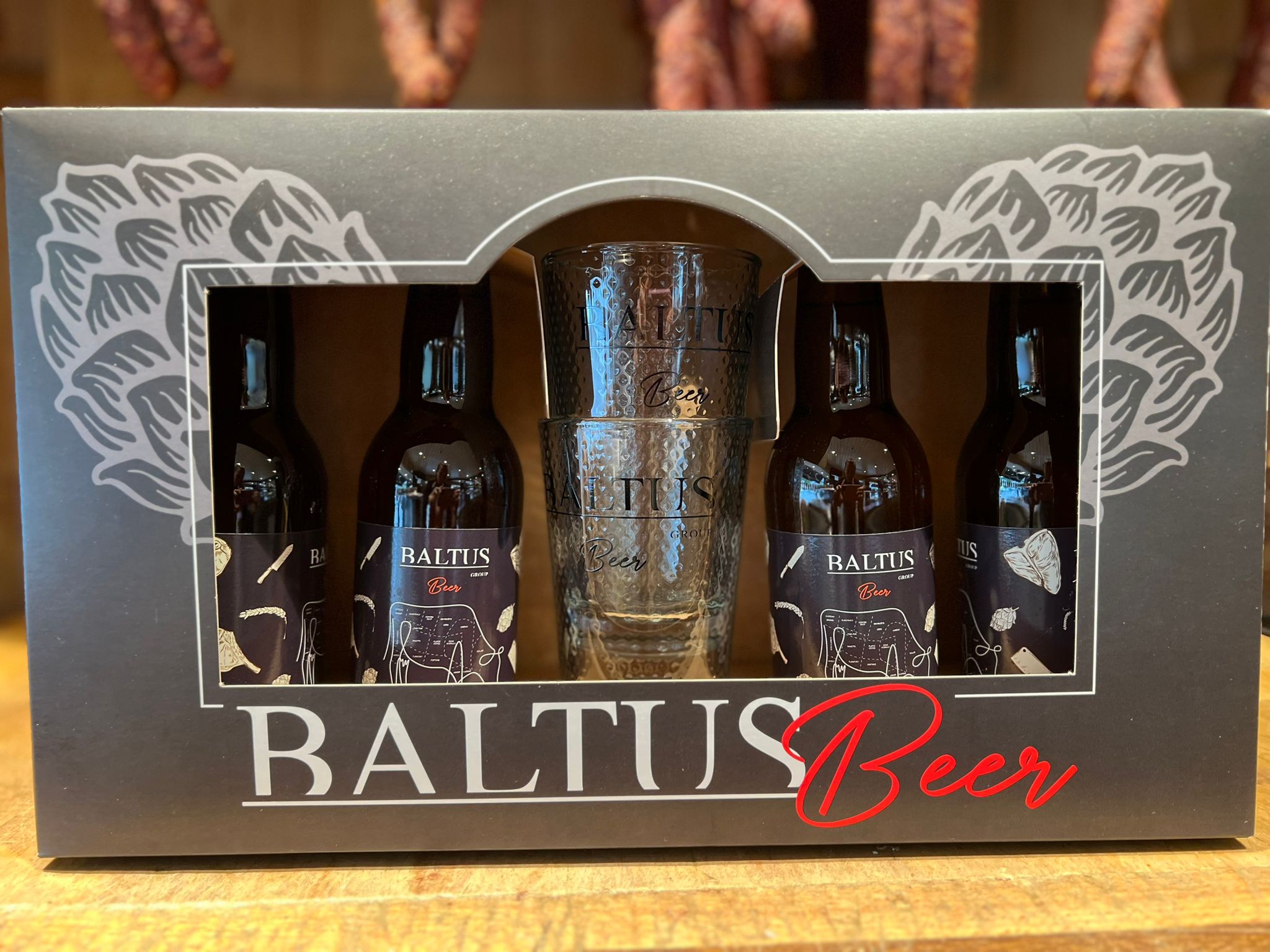 Photo du produit Colis bières 4 bouteilles + 2 verres